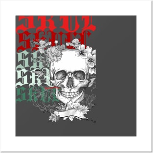 skull with Nature T-shirt Posters and Art